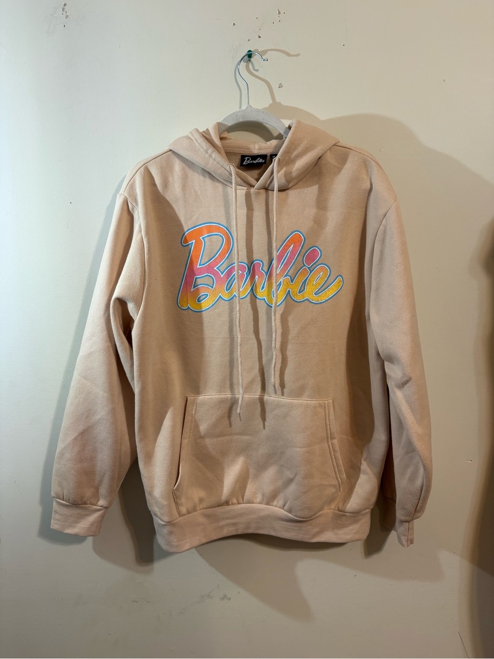 Barbie RARE Tropical Dream Car Cream Hoodie Sweatshirt women’s Size medium tan